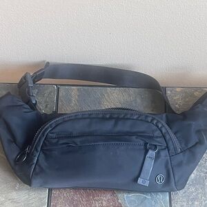 lululemon athletica Black Belt Bag with Front Zip Pocket